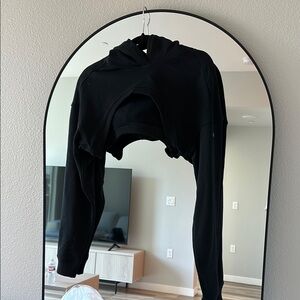 Alo Yoga Cropped Shrug It Off Hoodie Black Small NEW